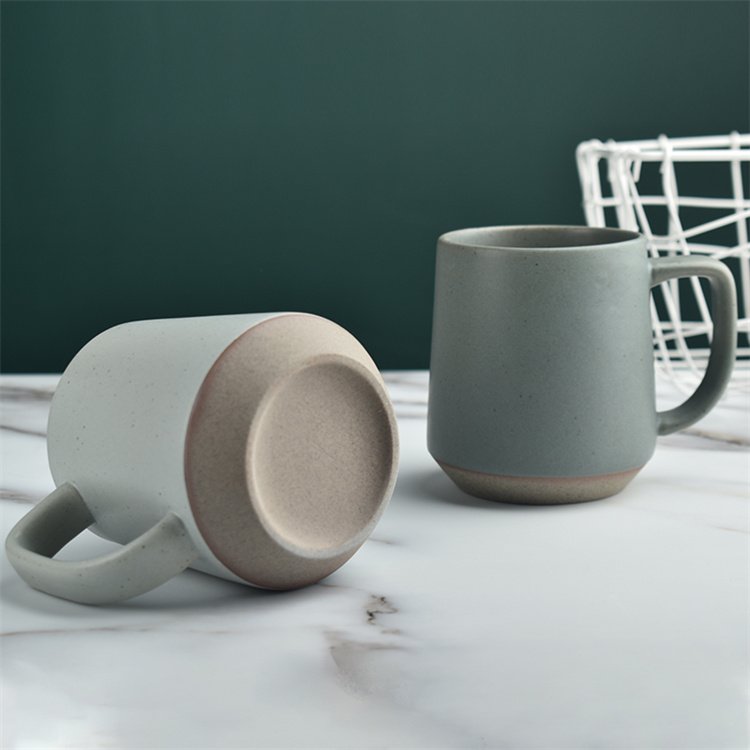 matt glaze white sublimation ceramic mug stoneware drinking mug customized printing pottery cup for coffee