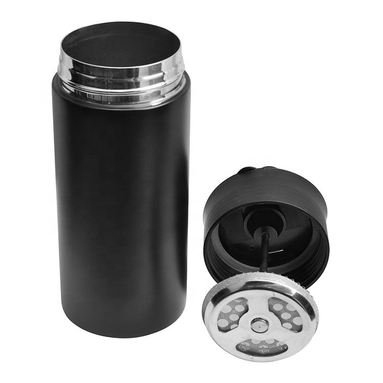 Hot Sale Travel French Press Double Wall Coffee Tea Mug Keep Warm Flask with Camping Portable Travel Mug Coffee Maker