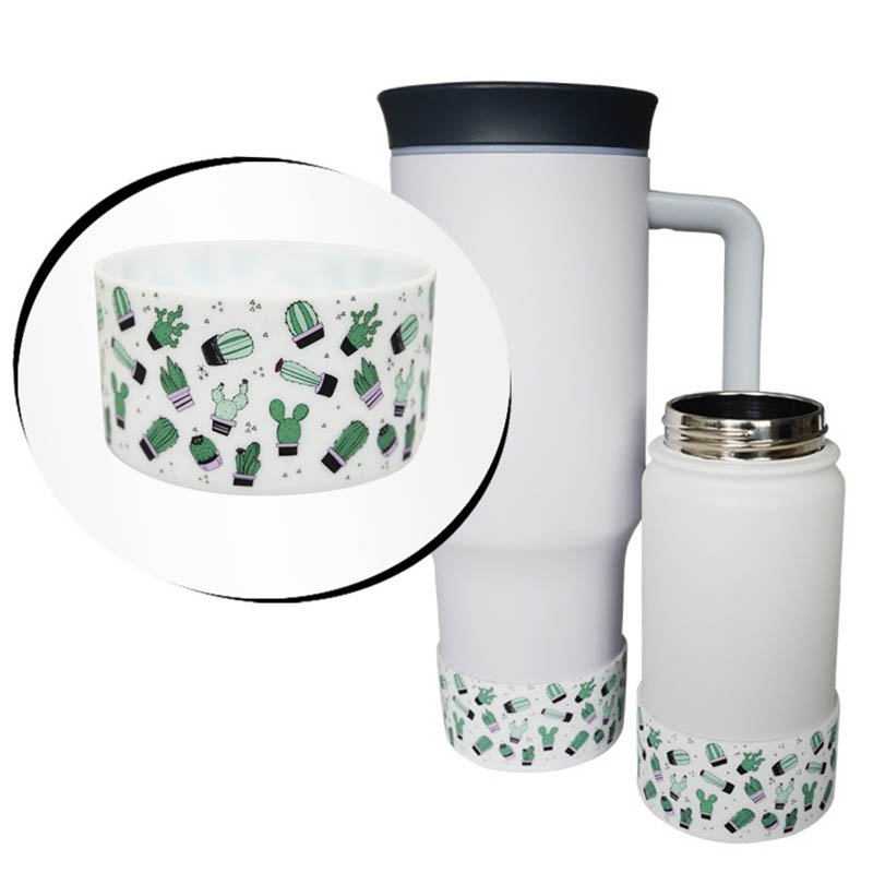 Customize Design Printed Silicone Boots Compatible Car Tumbler 40oz Water Bottle Heat Transfer Printed Nonslip Sleeve Cover