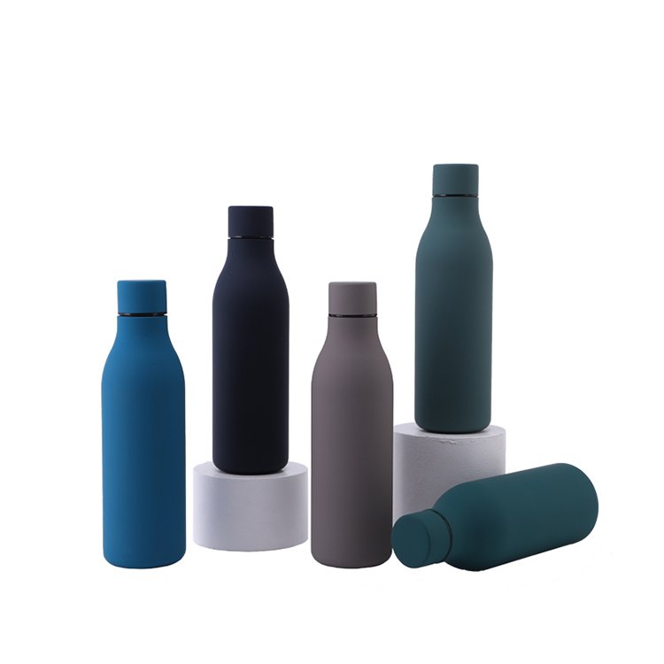 550ml Insulated Stainless Steel Water Bottle Thermal Mug Rubber Painted Surface Vacuum Flask Coffee Cup Bottle
