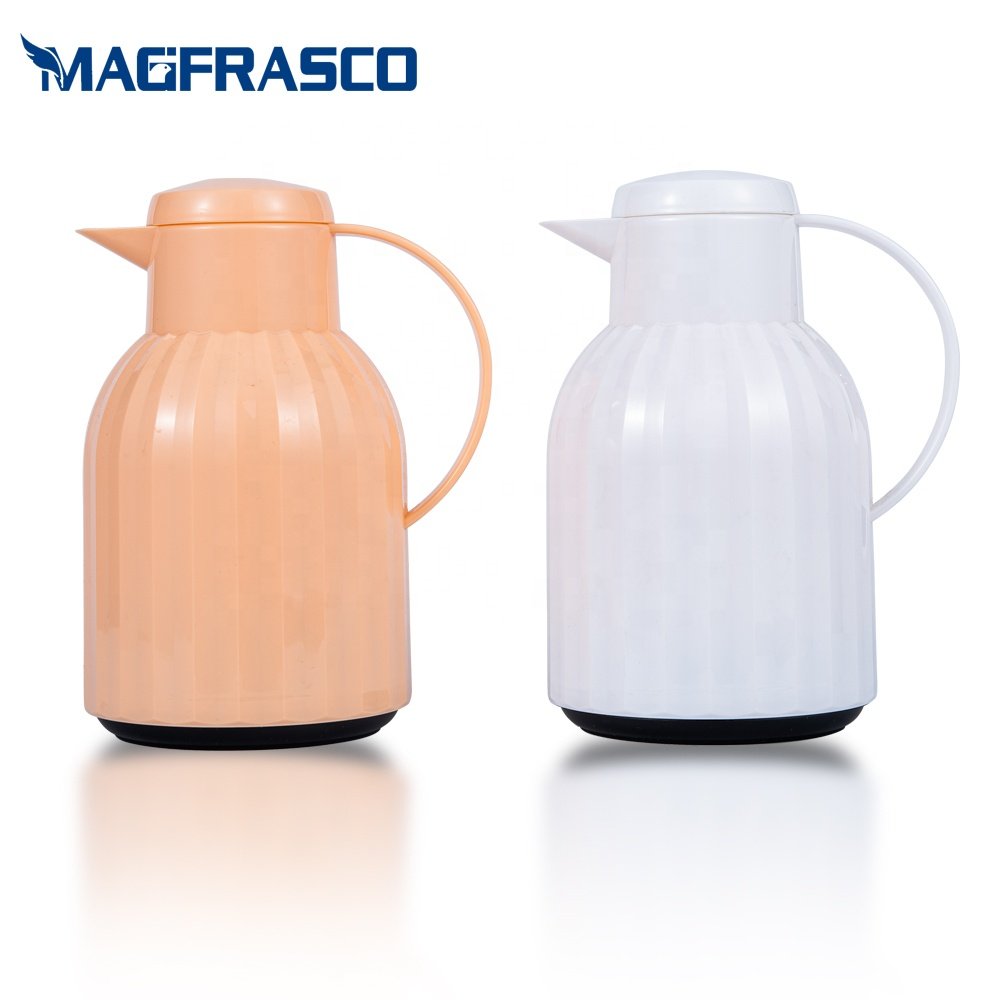 Factory Chinese Thermos 1L 1.5L Arab Plastic Body Flask Turkish Coffee Pot with Glass Inner
