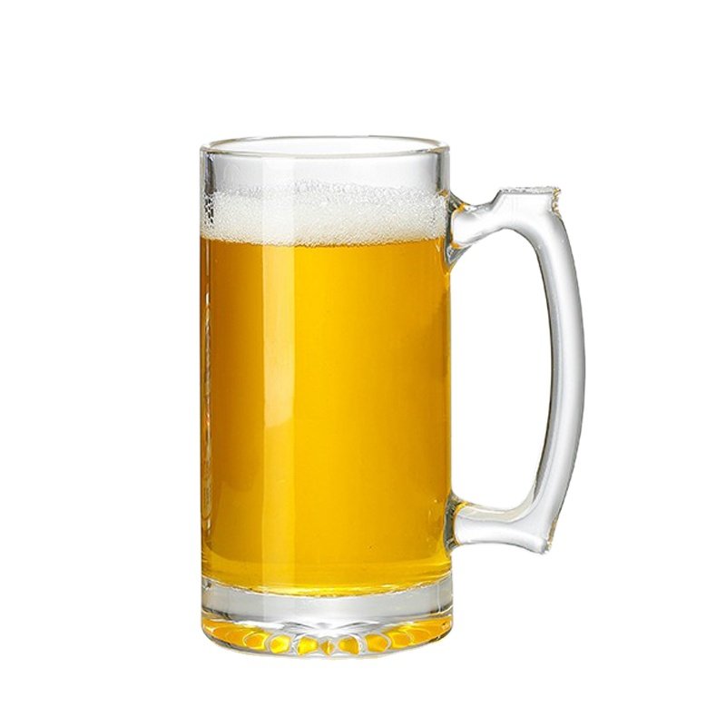 Custom Logo 1 Liter Clear Beer Stein Glass Mug Cup with Handle