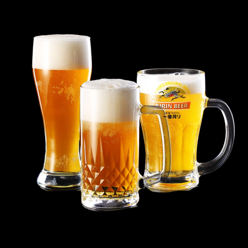 Custom Logo 1 Liter Clear Beer Stein Glass Mug Cup with Handle