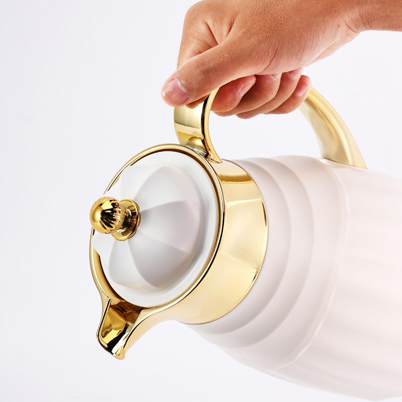Dubai Luxury Gold Plated Insulated Vacuum Flask Thermos Dallah Arabic Turkish Coffee Pot