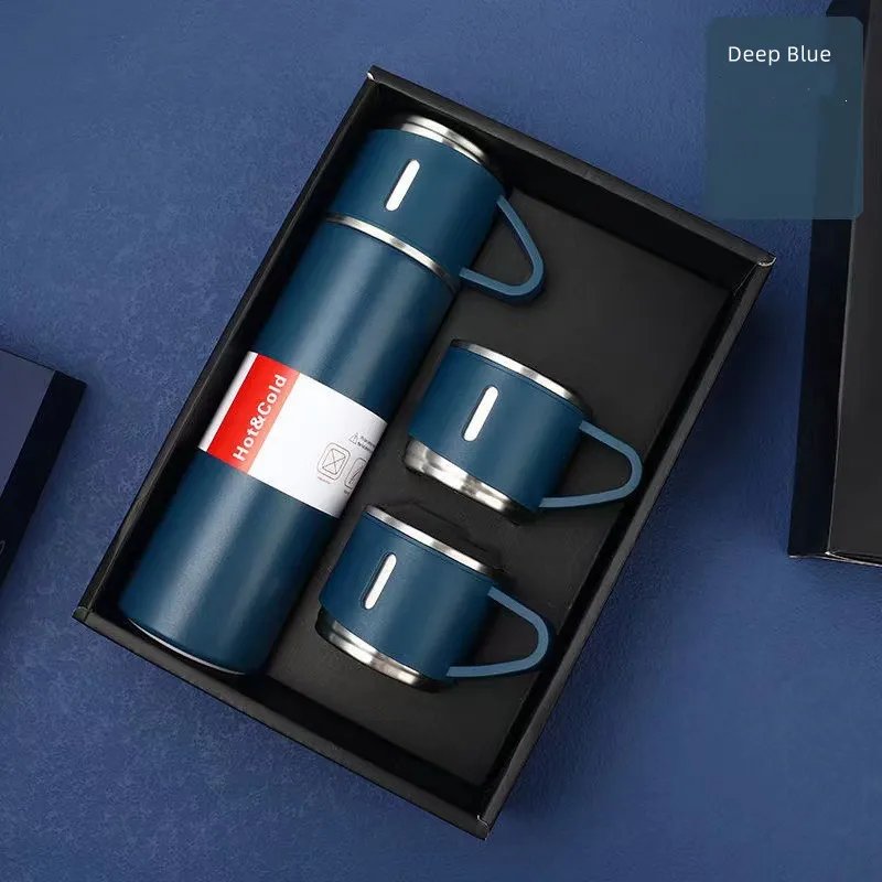 Hot sale Double Wall Vacuum Insulation 500+180ml Thermos Flask Vacuum Flask Set Gift set Thermos With Cup Thermos Bottle