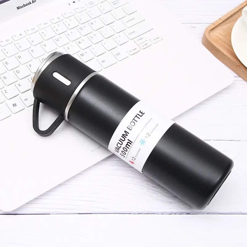 Hot sale Double Wall Vacuum Insulation 500+180ml Thermos Flask Vacuum Flask Set Gift set Thermos With Cup Thermos Bottle