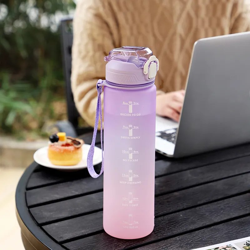 GC Customize botella de agua motivational water bottle water bottle with time marker plastic cups