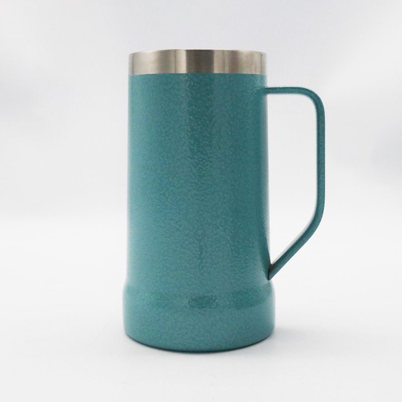 Custom Logo Double Wall Vacuum Thermos Coffee Cup 304 Stainless Steel Keep Cold Beer Mug With Handle