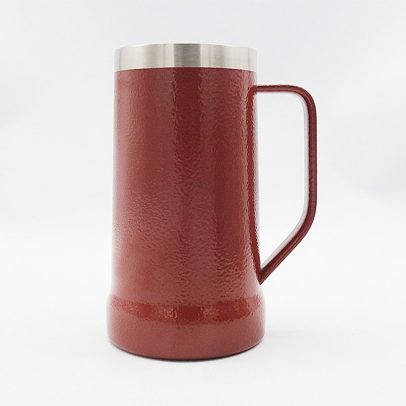Custom Logo Double Wall Vacuum Thermos Coffee Cup 304 Stainless Steel Keep Cold Beer Mug With Handle