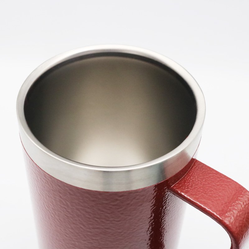 Custom Logo Double Wall Vacuum Thermos Coffee Cup 304 Stainless Steel Keep Cold Beer Mug With Handle