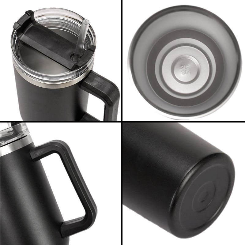 Stocked Classic Coffee Mug Thermal Glasses 304 Stainless Steel Insulated Tumbler With Straw lids Cup 30oz/40 oz With Handle