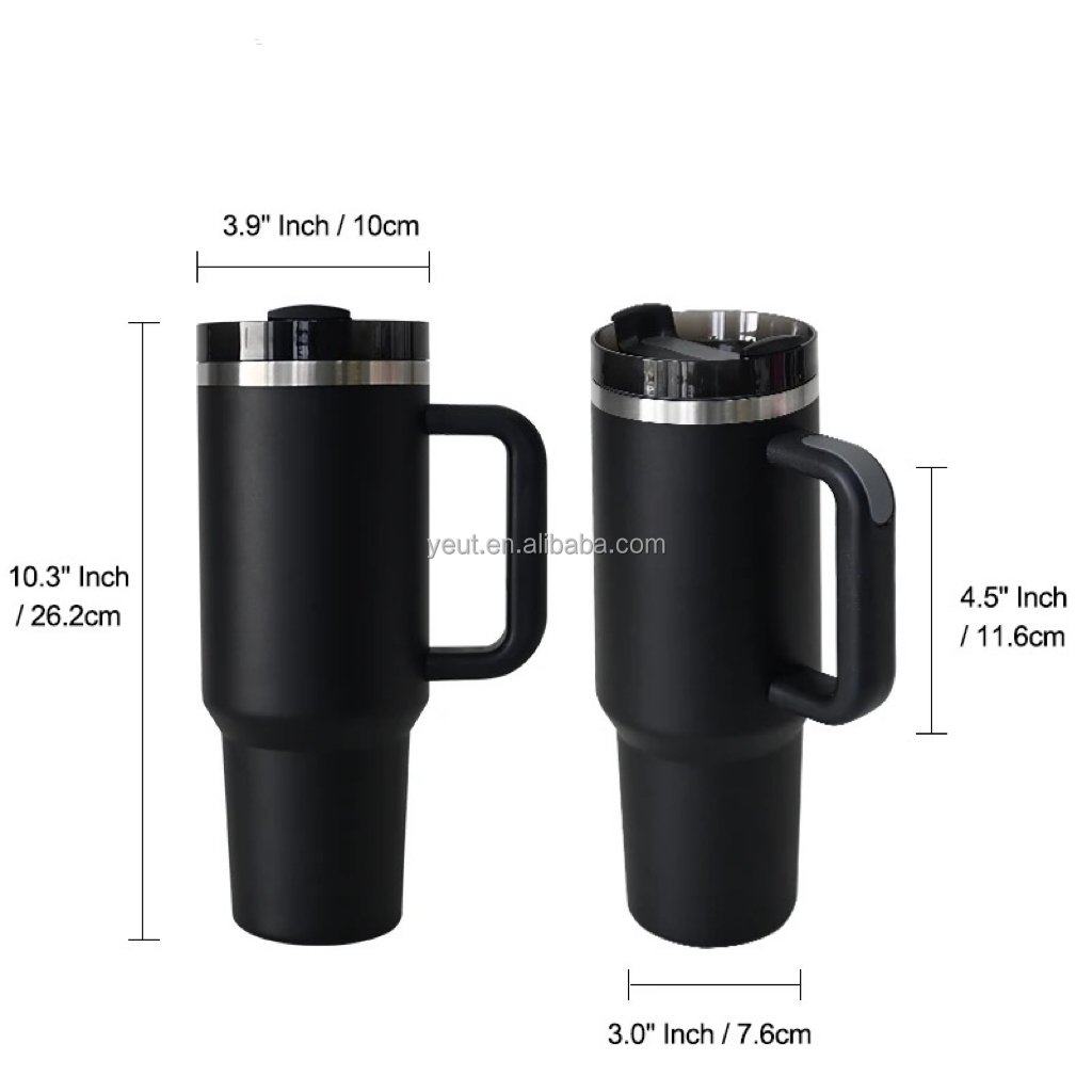Stocked Classic Coffee Mug Thermal Glasses 304 Stainless Steel Insulated Tumbler With Straw lids Cup 30oz/40 oz With Handle