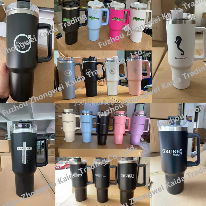 Stocked Classic Coffee Mug Thermal Glasses 304 Stainless Steel Insulated Tumbler With Straw lids Cup 30oz/40 oz With Handle