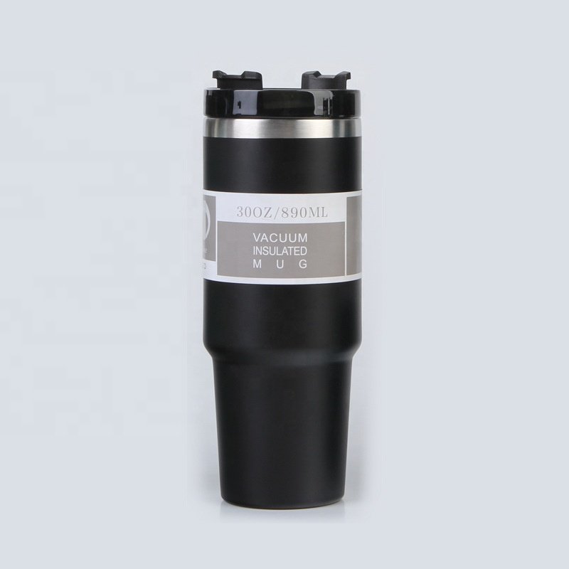 Cheap Custom LOGO 30oz 900ml Double Wall Vacuum Sealed Stainless Steel Coffee Water Tumbler Mug With Rotating Splash Guard Lid