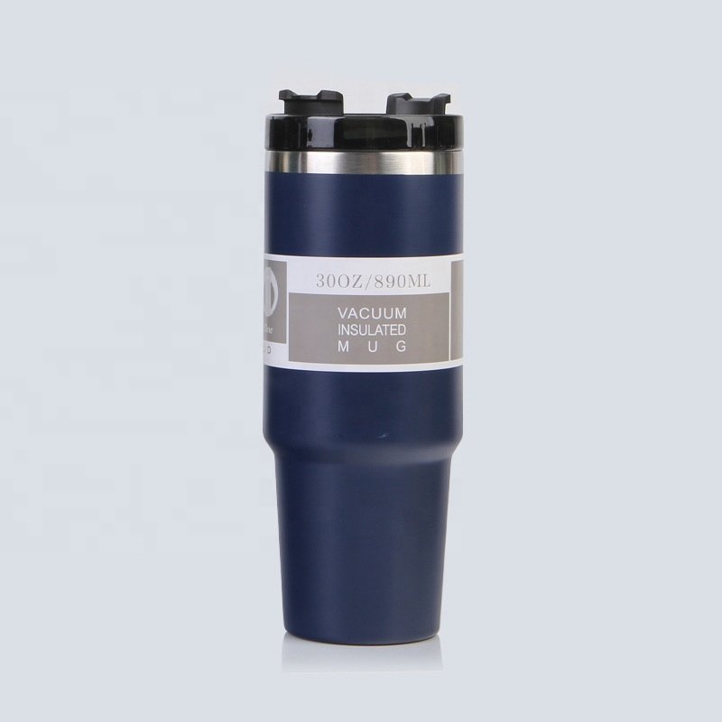 Cheap Custom LOGO 30oz 900ml Double Wall Vacuum Sealed Stainless Steel Coffee Water Tumbler Mug With Rotating Splash Guard Lid