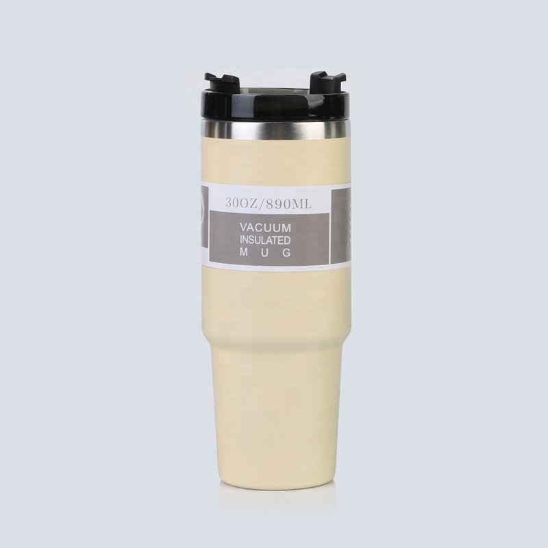 Cheap Custom LOGO 30oz 900ml Double Wall Vacuum Sealed Stainless Steel Coffee Water Tumbler Mug With Rotating Splash Guard Lid