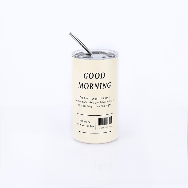 Stainless Steel Thermos Mug 600ml Vacuum Ice Americano Cup Double Wall Double Drink Coffee Tumblers Portable With Straw And Lid