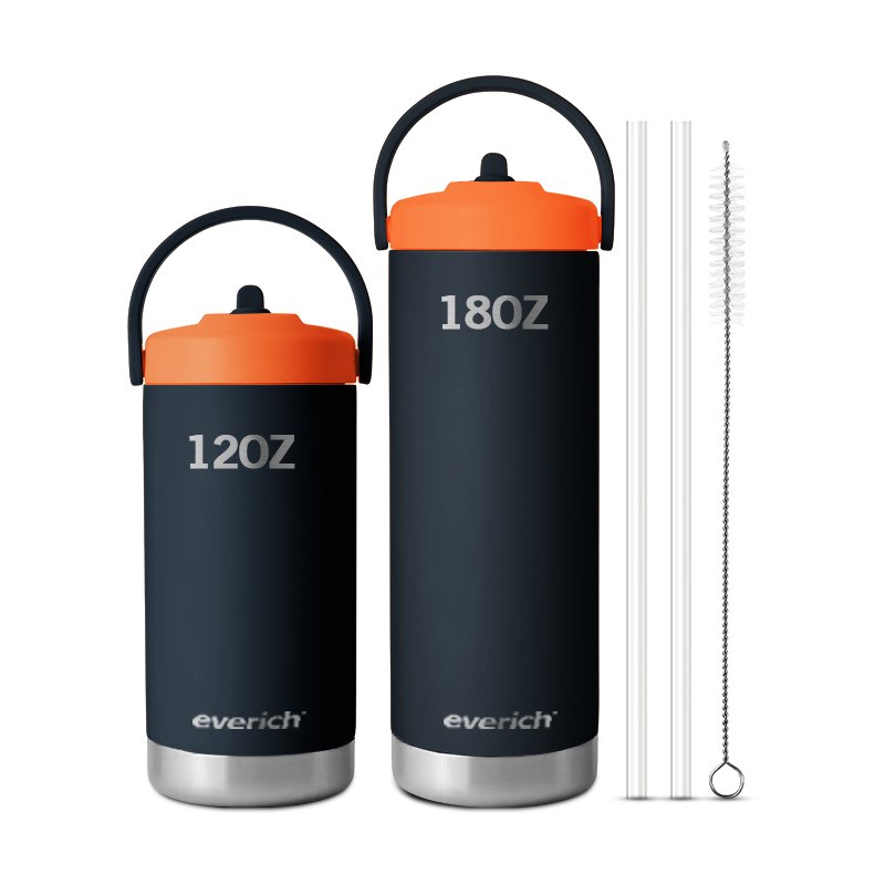 12oz 18oz Double Walled Sports Bottle Wide Mouth Vacuum Flask Stainless Steel Custom Logo Water Bottle with ODM Handle Straw Lid