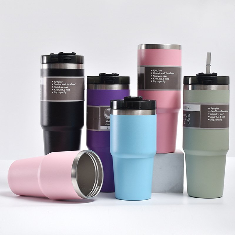 Wholesale Custom Double Wall Stainless Steel 30oz 20oz Tumbler Insulated Car Cup Travel Beer Water Coffee Mug With Straw