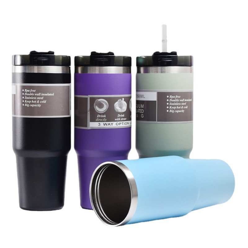 Wholesale Custom Double Wall Stainless Steel 30oz 20oz Tumbler Insulated Car Cup Travel Beer Water Coffee Mug With Straw