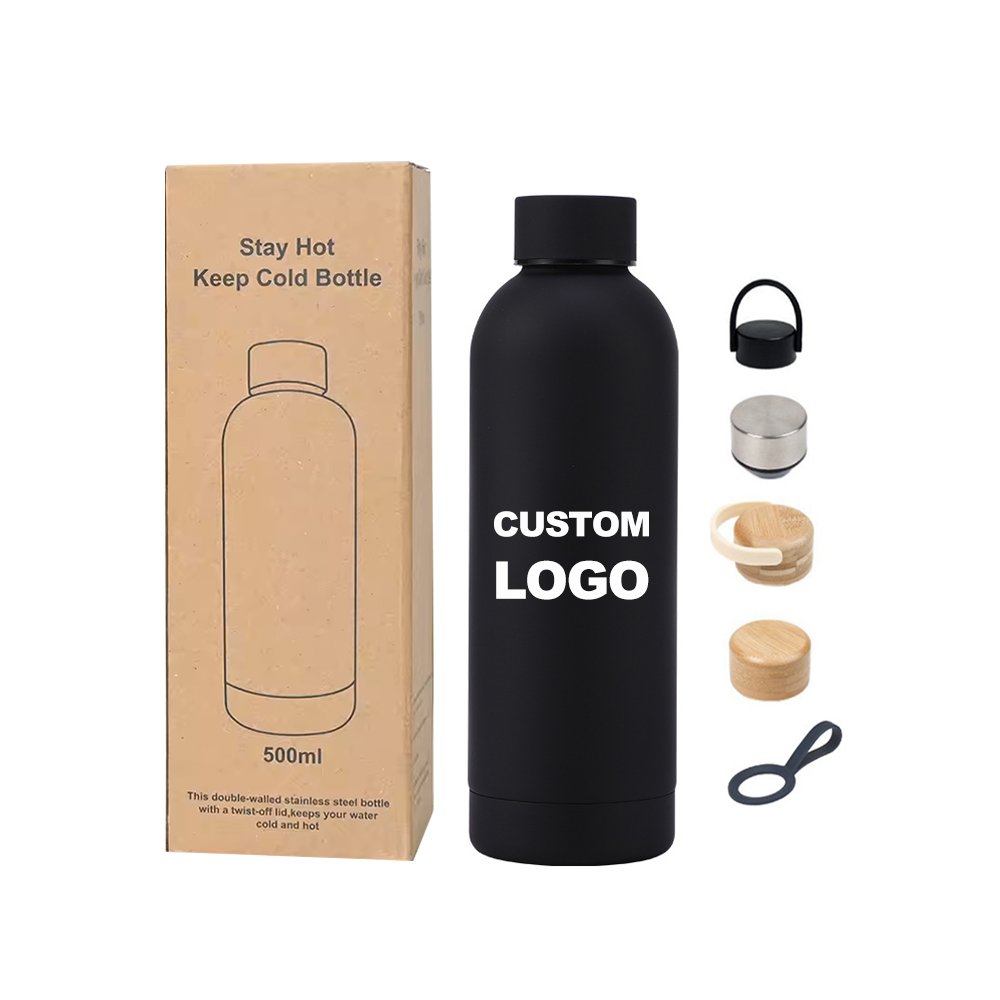 Wholesale Soft Touch Rubber Paint Double Wall Vacuum Flask Tumbler 750ml Stainless Steel Water Bottles