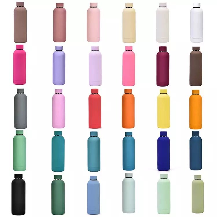 Wholesale Soft Touch Rubber Paint Double Wall Vacuum Flask Tumbler 750ml Stainless Steel Water Bottles