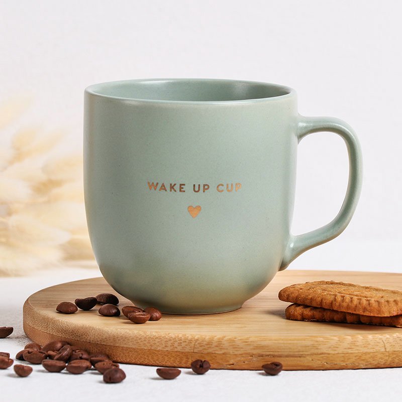 12oz Eco-Friendly Porcelain 3D Ceramic Mug Cup Custom Engraved Logo Matte Frosted Design Black Green-Luxury Accessory Home