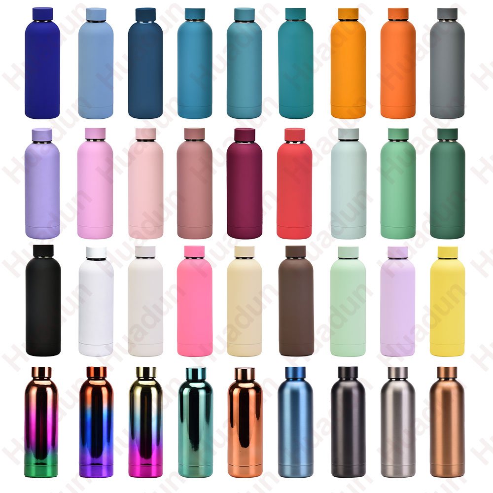 Top Selling Custom Double Wall Thermo Flask Stainless Steel Rubber Matte Paint Outdoor Small Mouth Drinking Water Bottle