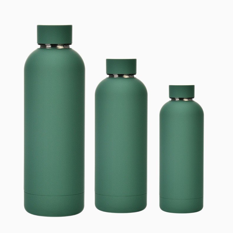 Top Selling Custom Double Wall Thermo Flask Stainless Steel Rubber Matte Paint Outdoor Small Mouth Drinking Water Bottle