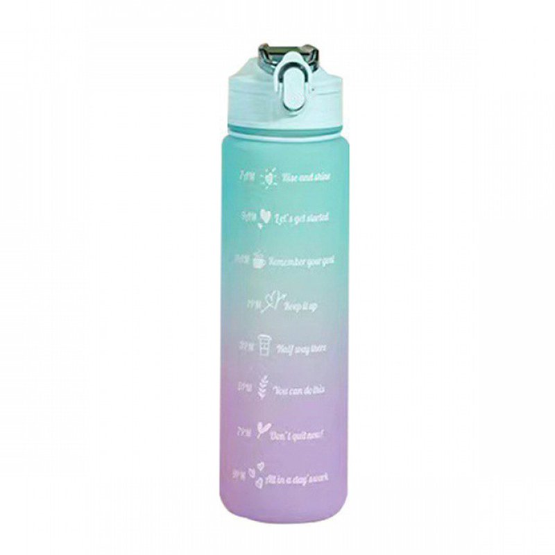 bpa free hot Gradient time marker sports 32 OZ water bottle with straw lid 1000ml 750ml