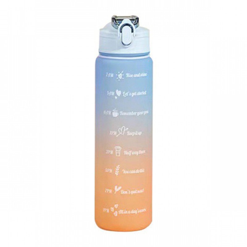 bpa free hot Gradient time marker sports 32 OZ water bottle with straw lid 1000ml 750ml