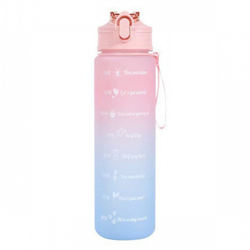 bpa free hot Gradient time marker sports 32 OZ water bottle with straw lid 1000ml 750ml