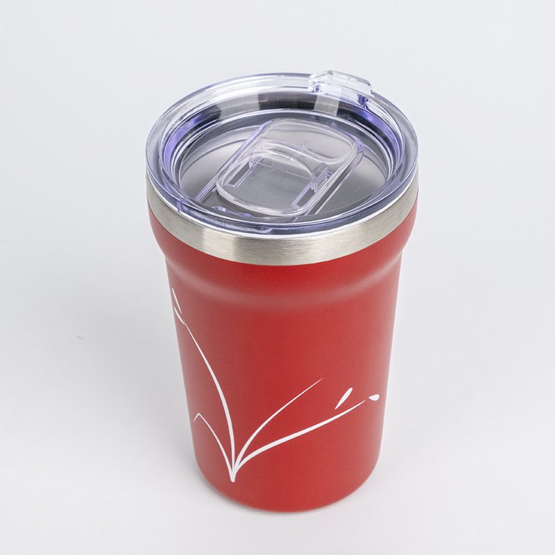 Stainless steel vacuum cup mug custom logo reusable travel coffee tumbler with silicone lid thermos thermal insulated double
