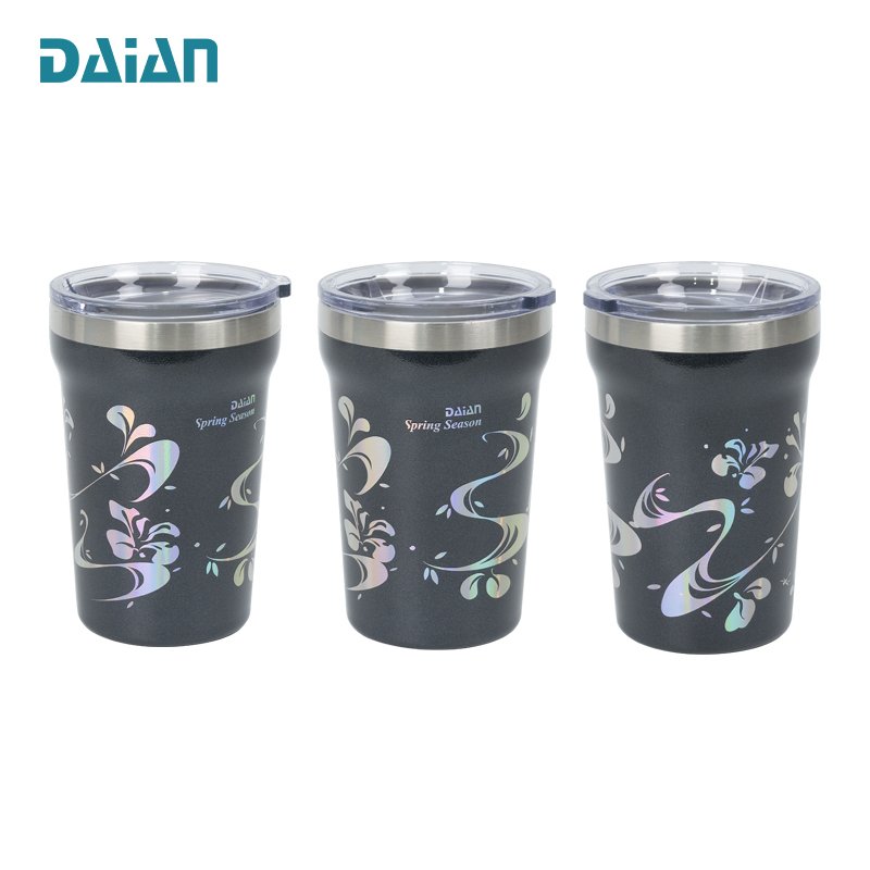 Stainless steel vacuum cup mug custom logo reusable travel coffee tumbler with silicone lid thermos thermal insulated double