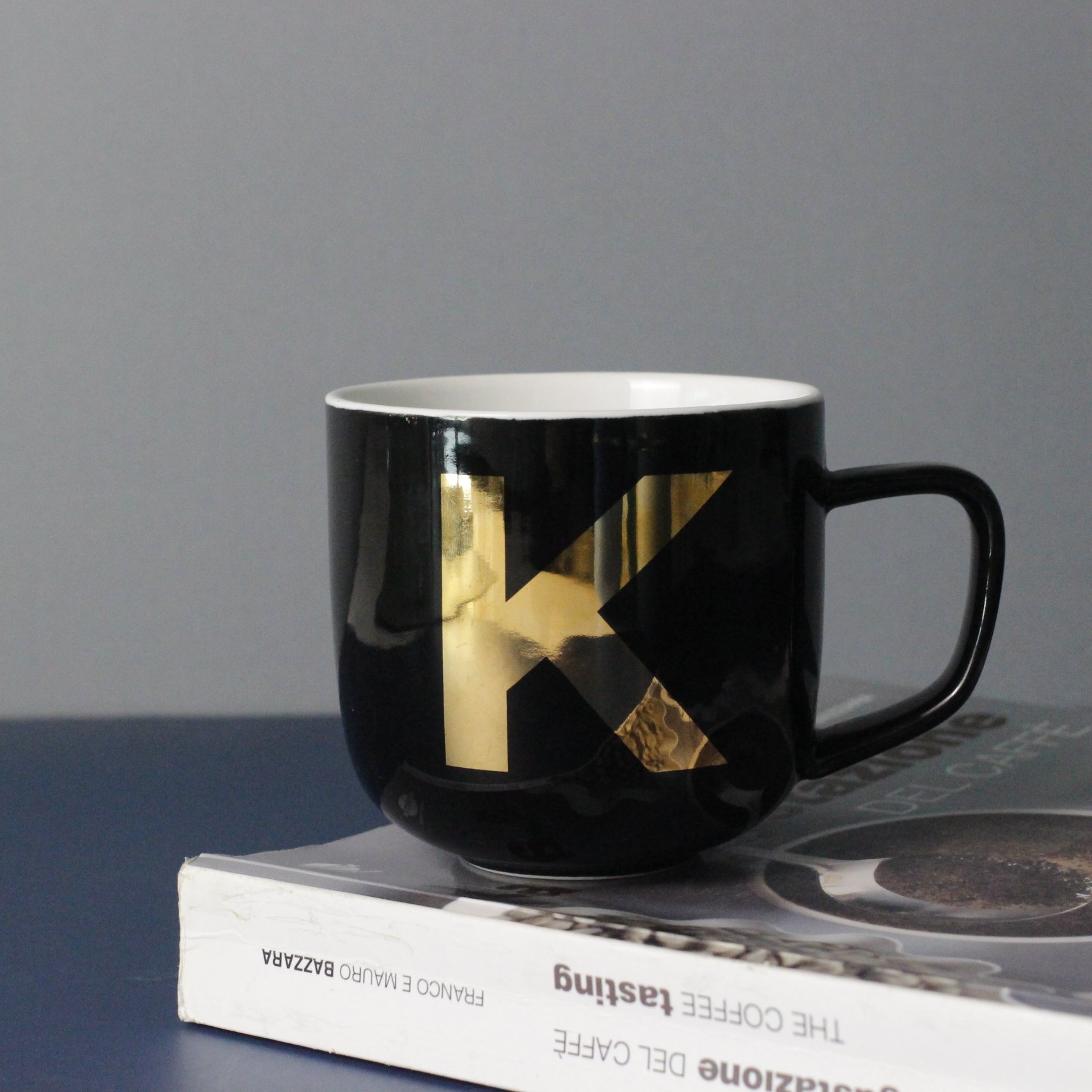 Nordic Antique Simple Style Custom Logo Multi color Letter Decals Ceramic Coffee Mug Porcelain Latte Cup For Home Cafe Office