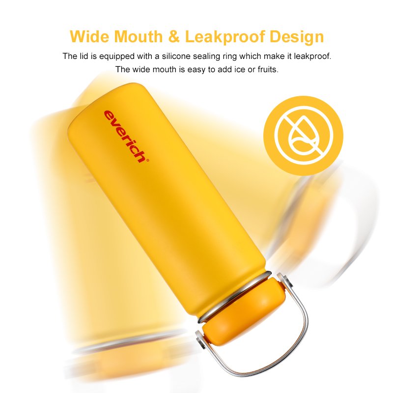 New Design 32/40oz Outdoor Insulated Stainless Steel Travel Portable Water Bottle Vacuum Flasks Food Container with Plastic Lid