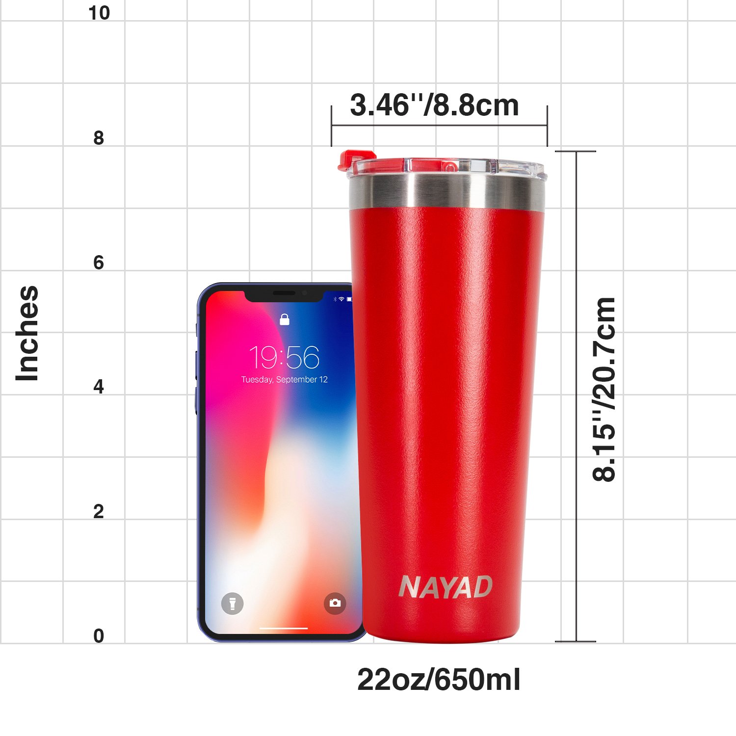 2021 Hot Sale NAYAD 22oz Insulated Double Wall 304 Stainless Steel Vacuum Flask For All Drinks