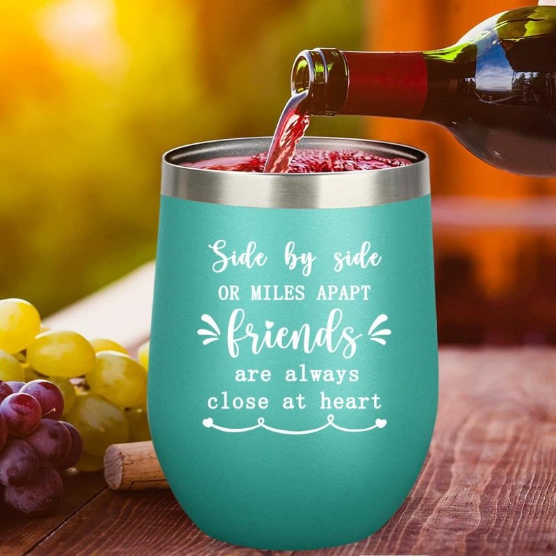 Wine Tumblers Wholesale Bulk Classic Insulated Cups Travel Mugs 12oz Egg Shaped Thermal Cups With Straw Iced Wine Beer for Party