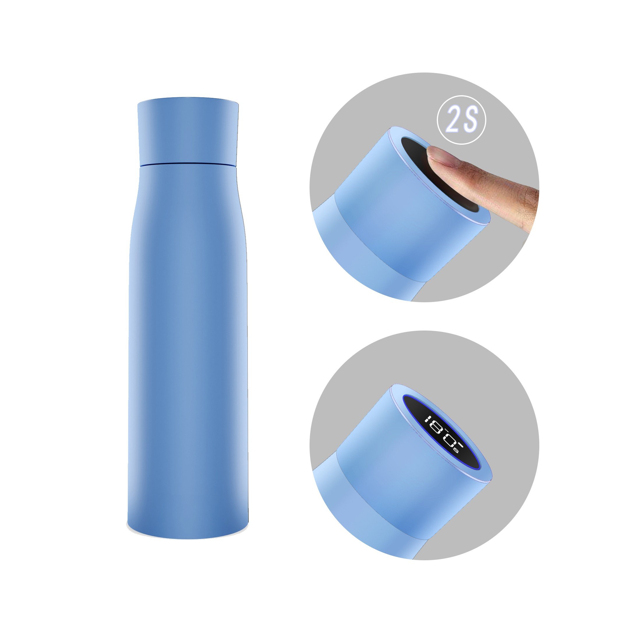 2023 New Trending Electronic UV-C Water Purifier Self Cleaning Stainless Steel Vacuum Insulated Water Bottles