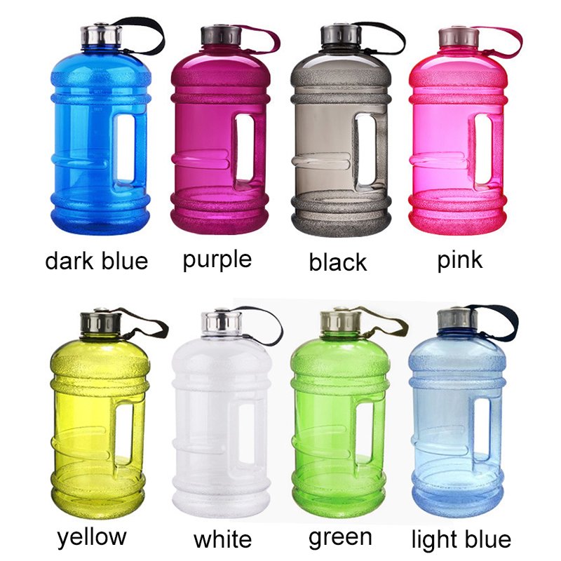 Factory Custom Thin Gym Handle Prime Hydration Drink Bottles Black Water Bottle Sports PE Travel Sports Items Matte Large 2L