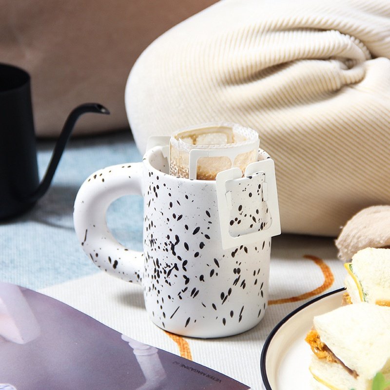 nordic ins big hand speckled coffee mug ceramic cup tea drink water reusable handmade cup gift mugs