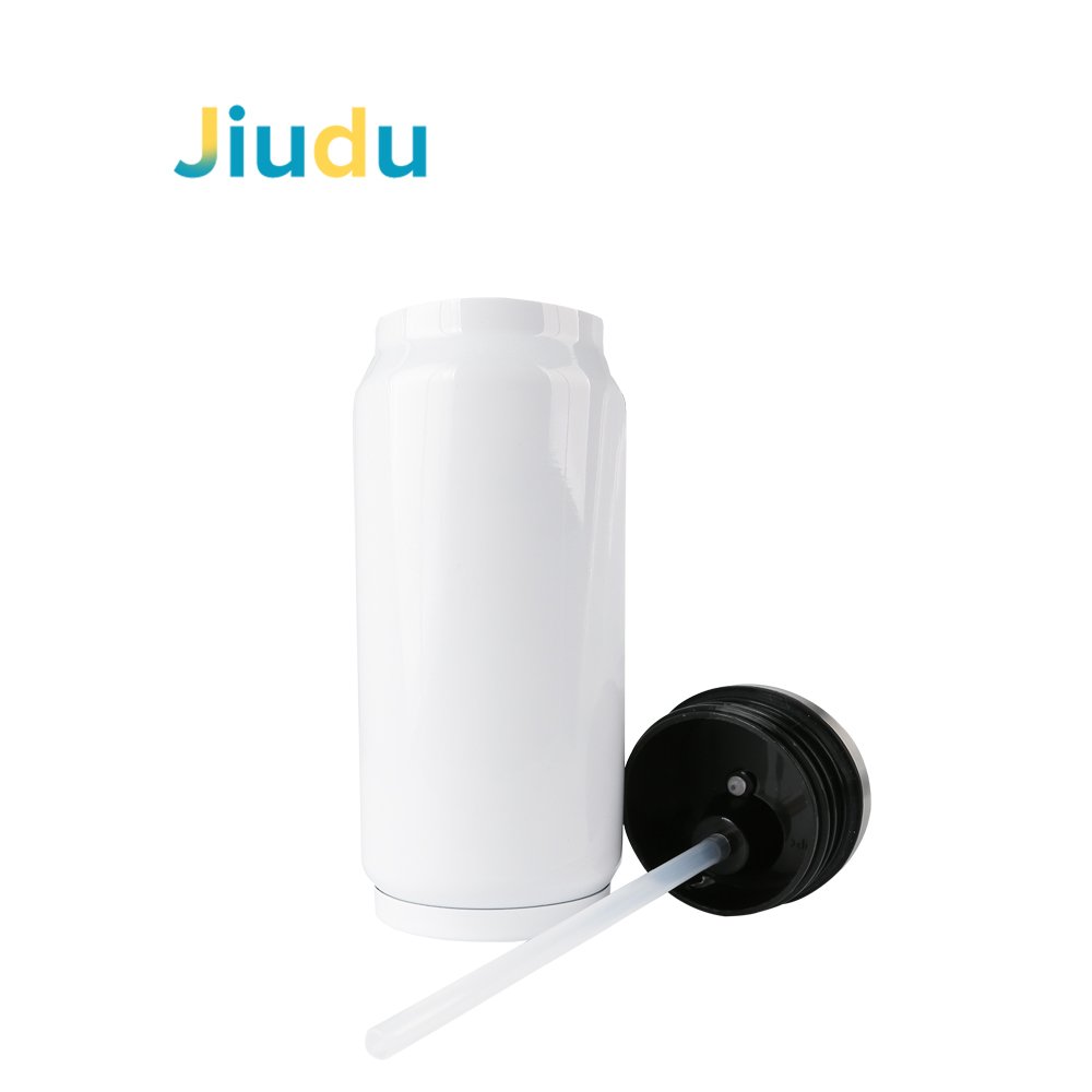 Wholesale 12oz 17oz Double Walled Beer Cans Cola Water Bottle Stainless Steel Tumbler Sublimation Blanks With Straw