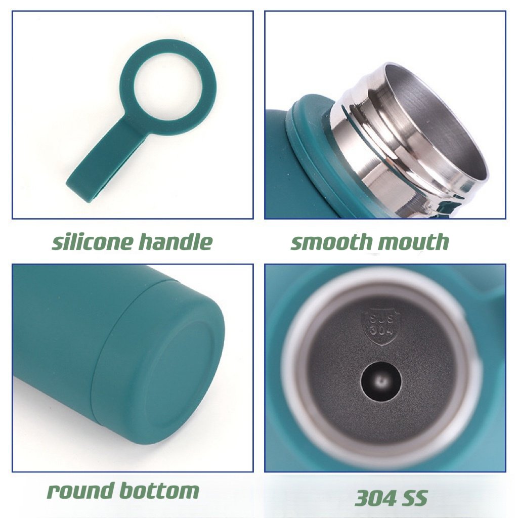 BORGE Custom Color 500ml Vacuum Flask Stainless Steel Portable Thermos Bottle Outdoor Sports Water Bottle With Bamboo Lid