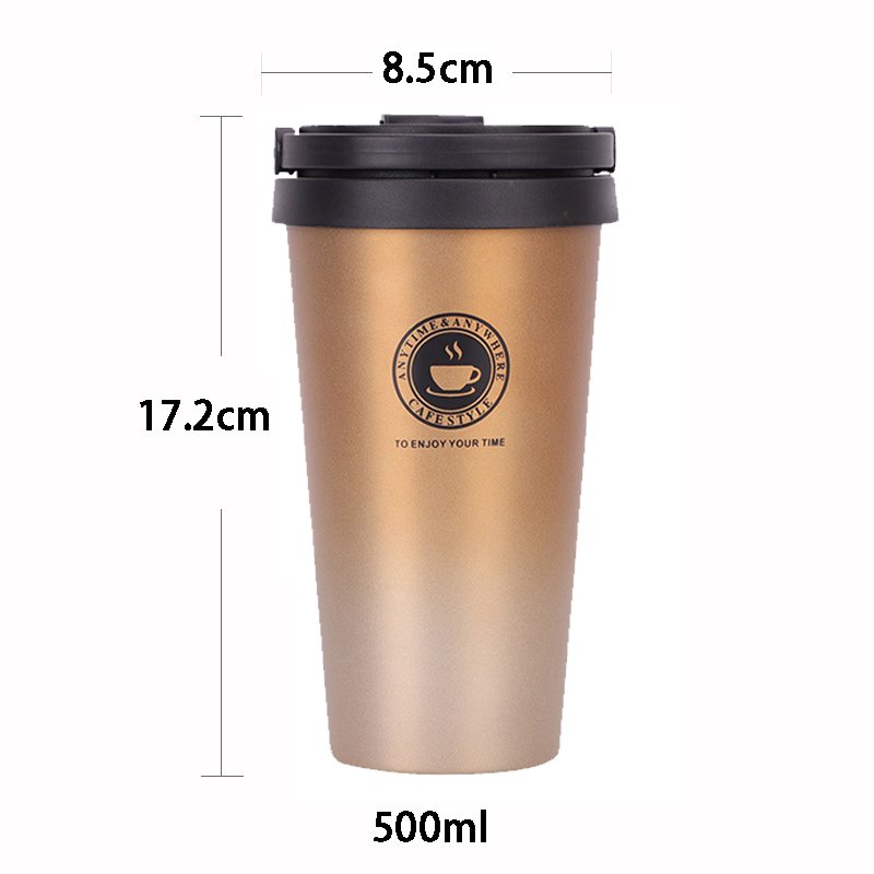 Travel mug New Wholesale Custom Reusable Travel Stainless Steel Coffee cups With Plastic Lid Espresso latte custom logo caneca L