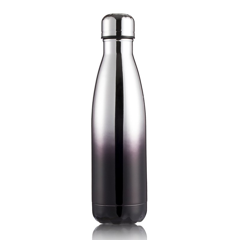 Wholesale Bulk 12oz 17oz Vacuum Flasks Electroplated Plating 500ml Stainless Steel Cola Shaped Water Bottles Mugs Tumbler Cups