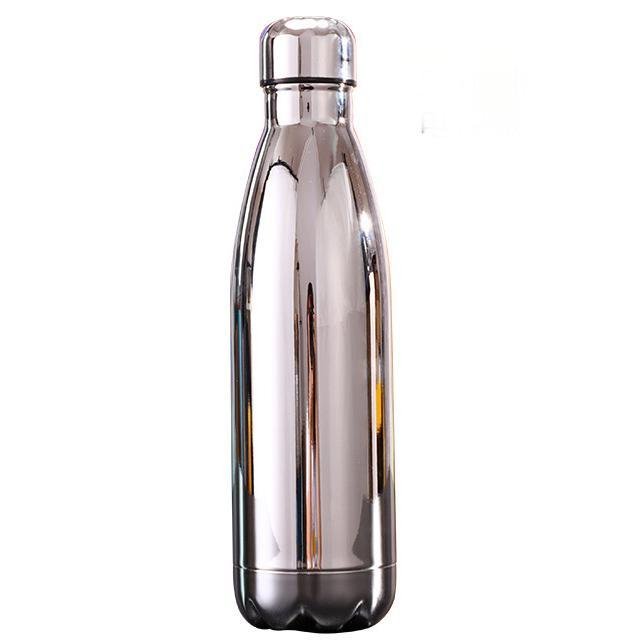 Wholesale Bulk 12oz 17oz Vacuum Flasks Electroplated Plating 500ml Stainless Steel Cola Shaped Water Bottles Mugs Tumbler Cups