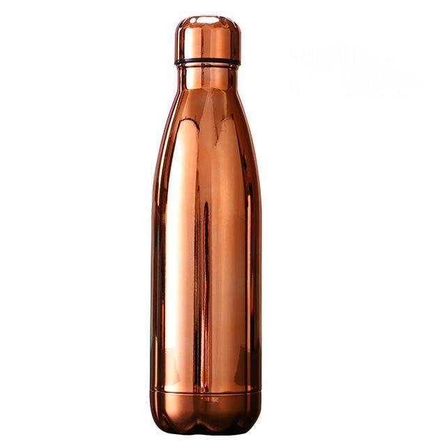 Wholesale Bulk 12oz 17oz Vacuum Flasks Electroplated Plating 500ml Stainless Steel Cola Shaped Water Bottles Mugs Tumbler Cups