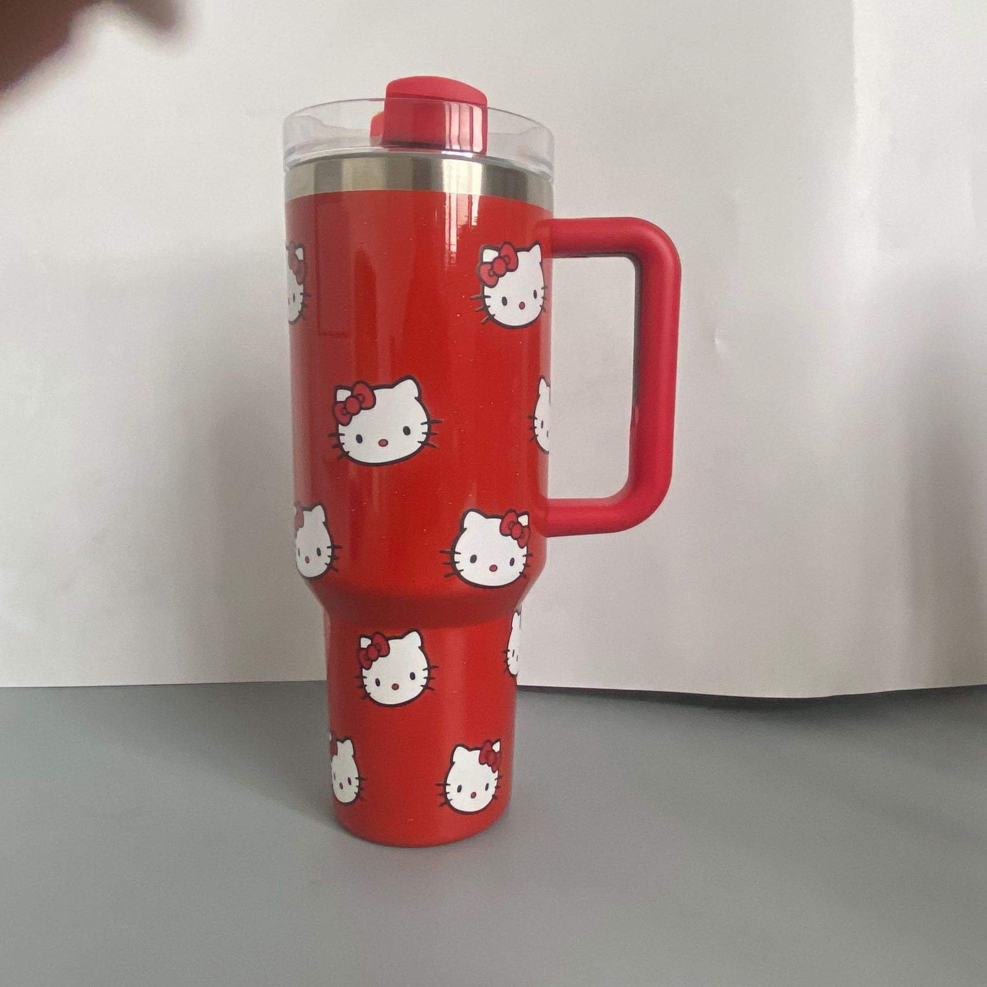 New design 40oz double layer Large Capacity Stainless Steel 40oz Cartoon Cute Cup Vacuum Insulation Travel Mug Portable Tumbler