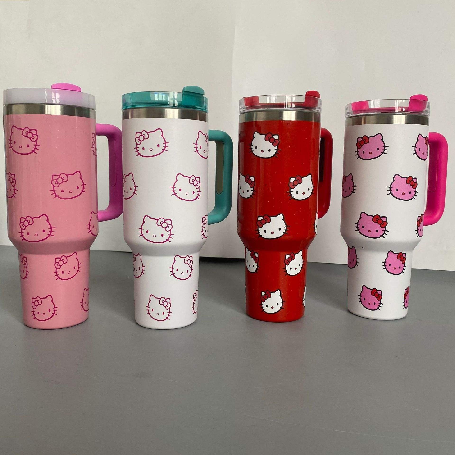 New design 40oz double layer Large Capacity Stainless Steel 40oz Cartoon Cute Cup Vacuum Insulation Travel Mug Portable Tumbler