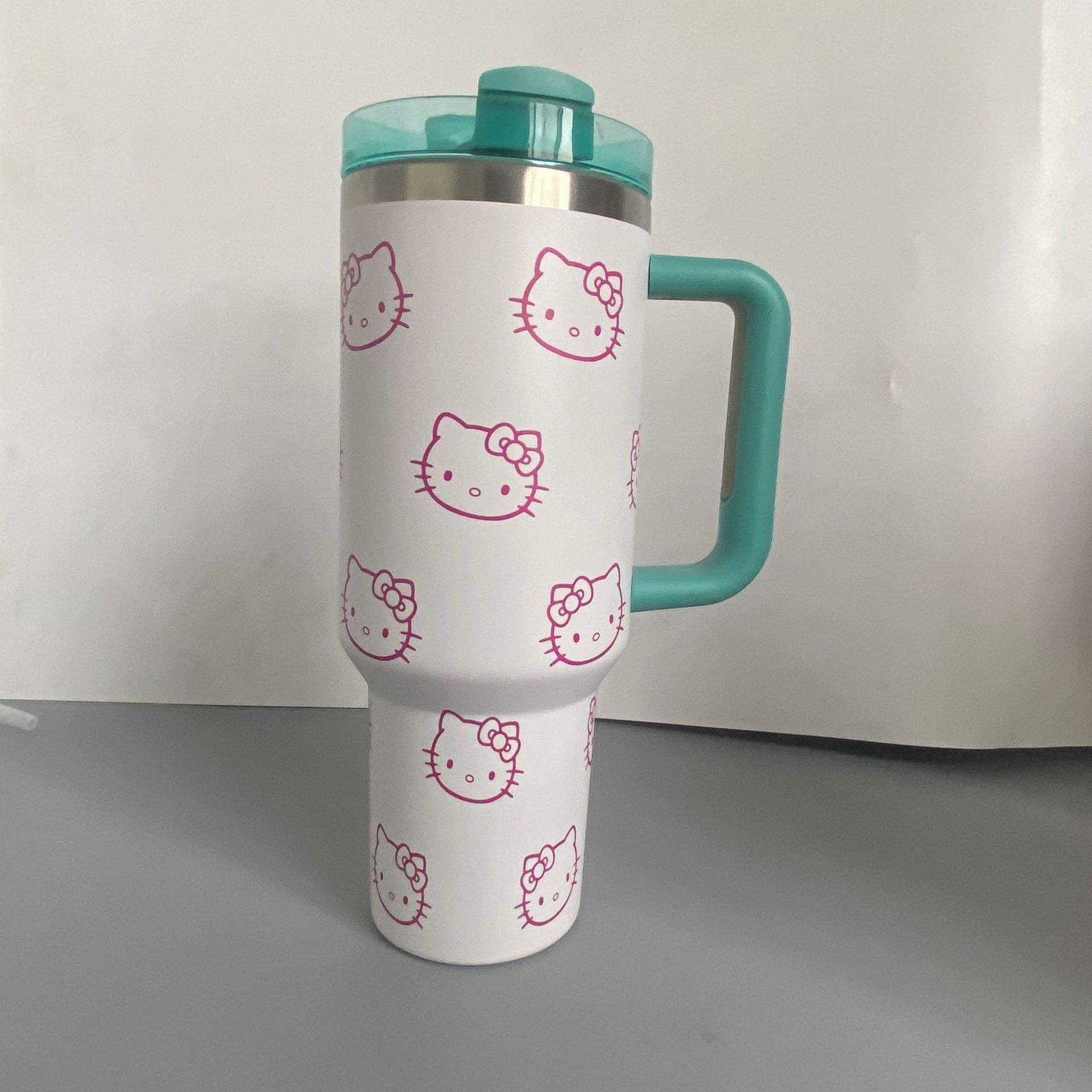 New design 40oz double layer Large Capacity Stainless Steel 40oz Cartoon Cute Cup Vacuum Insulation Travel Mug Portable Tumbler